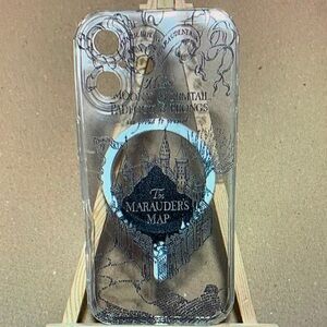 SHEIN Clear Phone Case with Marauder's Map Design